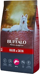 Сухой корм Mr. Buffalo Hair&Skin для взрослых собак для здоровой кожи и шерсти, с лососем