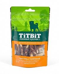 Titbit Твистеры с телятиной для собак мелких пород 50 г