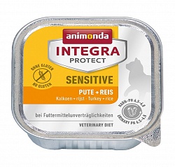 Влажный корм для кошек Animonda Integra Protect Cat Sensitive при пищевой аллергии, с индейкой и рисом 100 г х 16 шт.