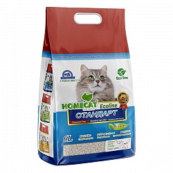 Комкующийся наполнитель Homecat "Стандарт" для кошачьих туалетов, без запаха