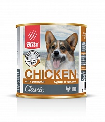 Консервы Blitz Classic Dog для собак всех пород, курица с тыквой 750 г