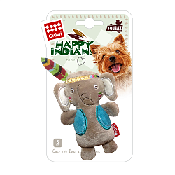 Игрушка для собак GiGwi Happy Indians Слоник с пищалкой, 10 см