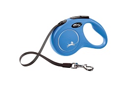 Поводок-рулетка для собак до 15 кг Flexi New Classic S лента 5 м, синий