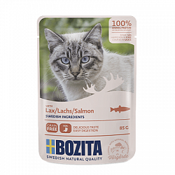 Влажный корм для кошек Bozita Salmon кусочки в соусе с лососем, 85 г х 12 шт.
