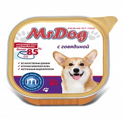 Консервы для собак Mr. Dog с говядиной, ламистр 0,3 кг