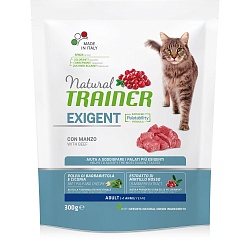 Сухой корм для кошек привередливых к еде Trainer Natural Exigent Cat с говядиной