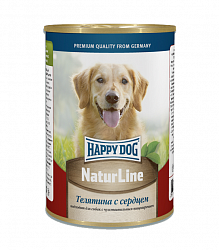 Консервы для взрослых собак Happy Dog Natur Line Телятина с сердцем 0,4 кг