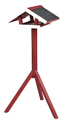 Кормушка уличная Trixie на подставке, сосна, красная с белым 46х22х44 см/1,15 м 