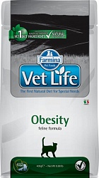 Сухой диетический корм для кошек Farmina Vet Life Cat Obesity с курицей, при избыточном весе