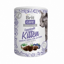Brit Care Superfruits Kitten Суперфрукты беззерновое лакомство для котят, 100 г