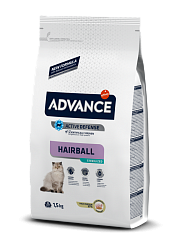 Сухой корм для стерилизованных кошек Advance Sterilised Hairball для вывода шерсти