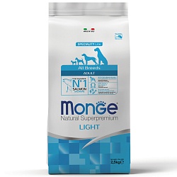 Monge Speciality Light Salmon Rice низкокалорийный корм для собак всех пород, с лососем и рисом