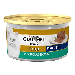 Консервы для кошек Gourmet Gold паштет с кроликом 85 г х 24 шт.