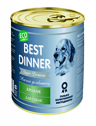 Консервы для взрослых собак Best Dinner "Мясные деликатесы" Кролик 0,34 кг