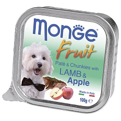 Консервы взрослых для собак Monge Dog Fruit ягненок с яблоком 0,1 кг
