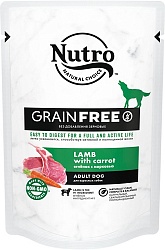 Влажный корм Nutro Grain Free для взрослых собак, ягненок с морковью 85 г х 24 шт.
