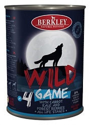Консервы для собак Berkley Wild #4 Дичь с морковью, капустой и лесными ягодами, 0,4 кг