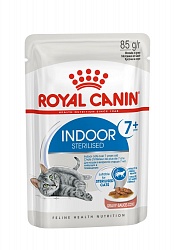 Royal Canin Indor Sterilised 7+ влажный корм для домашних кошек, в соусе 85 г