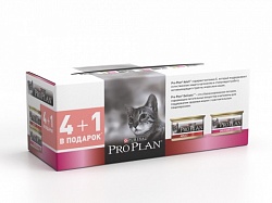 Консервы для кошек с чувствительным пищеварением Pro Plan Delicate+Adult паштет 4+1