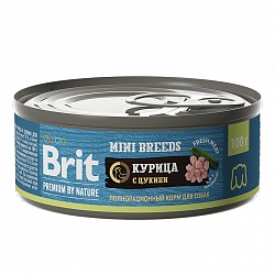 Консервы Brit Premium by Nature для взрослых собак мелких пород, с курицей и цукини 100 г х 12 шт.