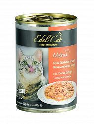 Консервы для кошек Edel Cat 3 вида мяса, кусочки в соусе 0,4 кг