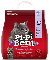 Комкующийся наполнитель для кошек Pi-Pi Bent Нежный прованс, бентонитовый 5 кг