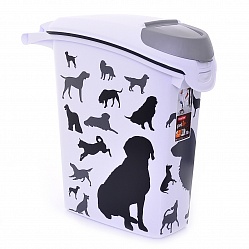 Контейнер для корма Curver PetLife  "Собаки" чёрно-белый на 10кг/23л, 23 х 50 х 50 см