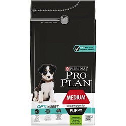 Сухой корм Pro Plan Medium Puppy Sensitive Digestion для щенков средних пород с чувствительным пищеварением, ягненок