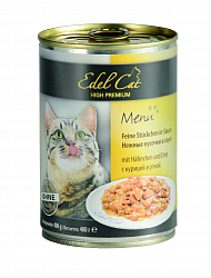 Консервы для кошек Edel Cat курица и утка, кусочки в соусе 0,4 кг