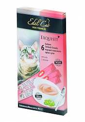 Жидкое лакомство для кошек Edel Cat Крем-суп с лососем, 6 штук