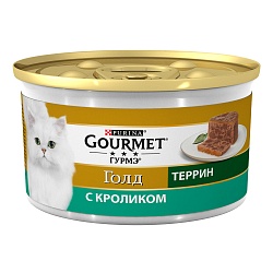 Консервы для кошек Gourmet Gold террин с кроликом по-французки, кусочки в паштете 85 г х 24 шт.
