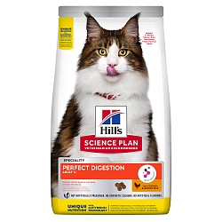 Сухой корм Hill's Science Plan Perfect Digestion для кошек для поддержания здоровья пищеварения, с курицей и коричневым рисом