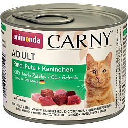 Консервы для кошек Animonda Carny Adult с говядиной, индейкой и кроликом