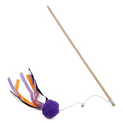 Игрушка для кошек Лакки "Удочка-ленточка-шар", фиолетовая 47 см
