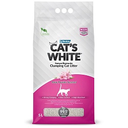 Наполнитель для кошачьего туалета Cat's White Baby Powder комкующийся, с ароматом детской присыпки 