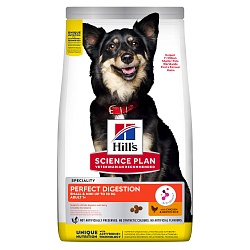 Сухой корм Hill's Science Plan Perfect Digestion для взрослых собак мелких пород для поддержания здоровья пищеварения, с курицей и коричневым рисом