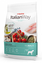 Сухой корм для собак крупных пород Italian Way беззерновой, профилактика аллергии, форель и черника 12 кг