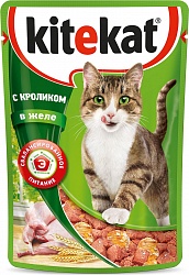 Консервы для кошек Kitekat Сочные кусочки с кроликом в желе, 85 г х 28 штук