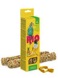 Лакомство для волнистых попугаев и экзотов Rio с тропическими фруктами 2 х 40 г