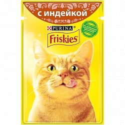Влажный корм Friskies для взрослых кошек, с индейкой в подливе 85 г х 26 шт.