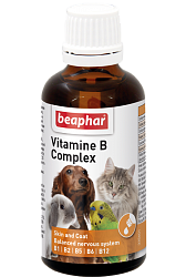 Витамины для собак, кошек, грызунов, птиц Beaphar (Беафар) Vitamin B Complex группы В, 50 мл