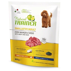 Сухой корм Trainer Natural Small & Toy для взрослых собак мелких и миниатюрных пород с говядиной и рисом 