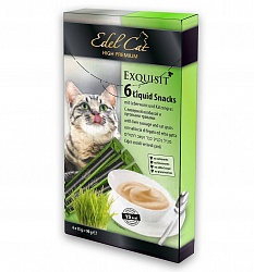 Жидкое лакомство для кошек Edel Cat Крем-суп с ливерной колбасой и травами, 6 штук
