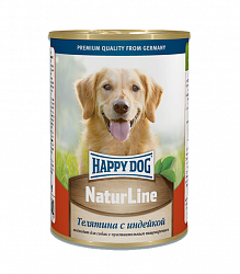 Консервы для взрослых собак Happy Dog Natur Line Телятина с индейкой 0,4 кг
