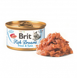 Консервы для кошек Brit Fish Dreams Trout & Tuna Форель и тунец, 80 г х 12 шт.