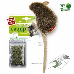 Игрушка для кошек GiGwi refillable Catnip Мышка с кошачьей мятой, 10 см