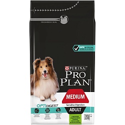 Сухой корм Pro Plan Dog Medium Adult Sensitive Digestion для собак средних пород при чувствительном пищеварении, ягненок и рисом 