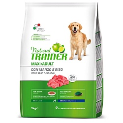 Сухой корм Trainer Natural Maxi Adult для взрослых собак крупных пород с говядиной и рисом 