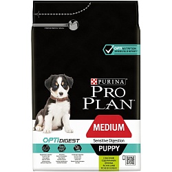 Сухой корм Pro Plan Medium Puppy Sensitive Digestion для щенков средних пород с чувствительным пищеварением, ягненок