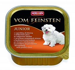 Консервы для щенков Animonda Vom Feinsten Junior с печенью домашней птицы, 11 шт.х150 г